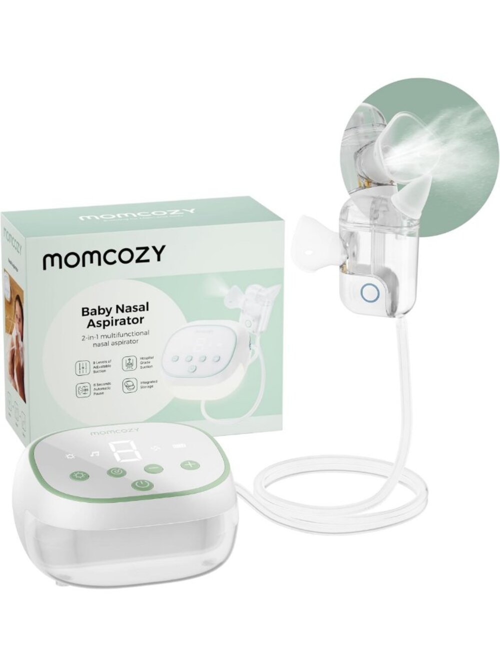 Gentle Baby Nasal Aspirator, 9 Adjustable Levels, 75 kPa Suction Power